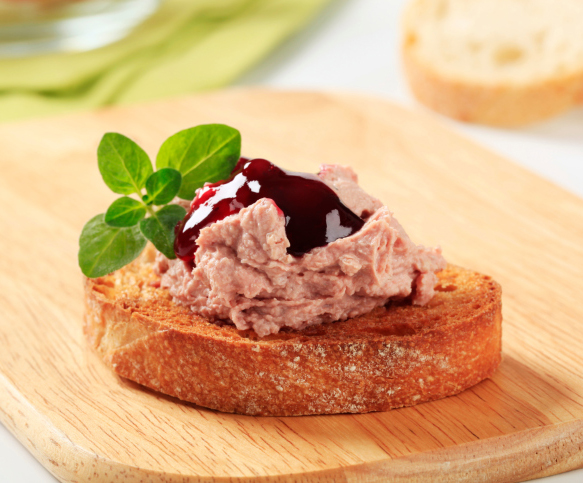 Toasted bread and pate